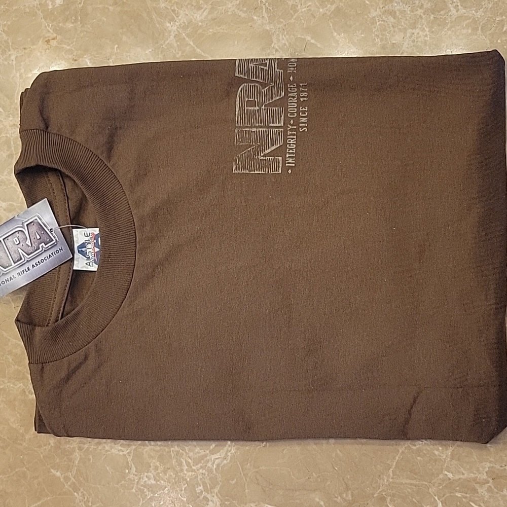 NRA Brown Short Sleeve Men's Tee,  M - Picture 9 of 12